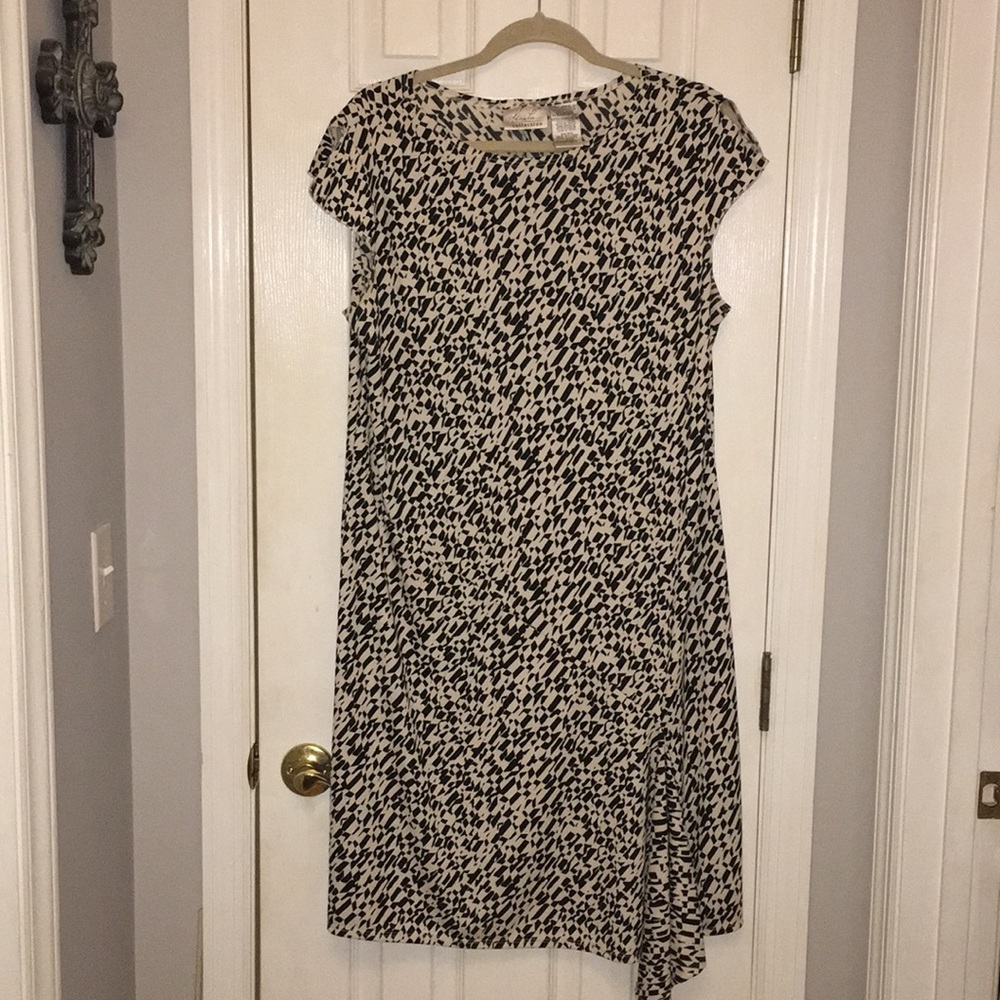 Abstract print poly dress